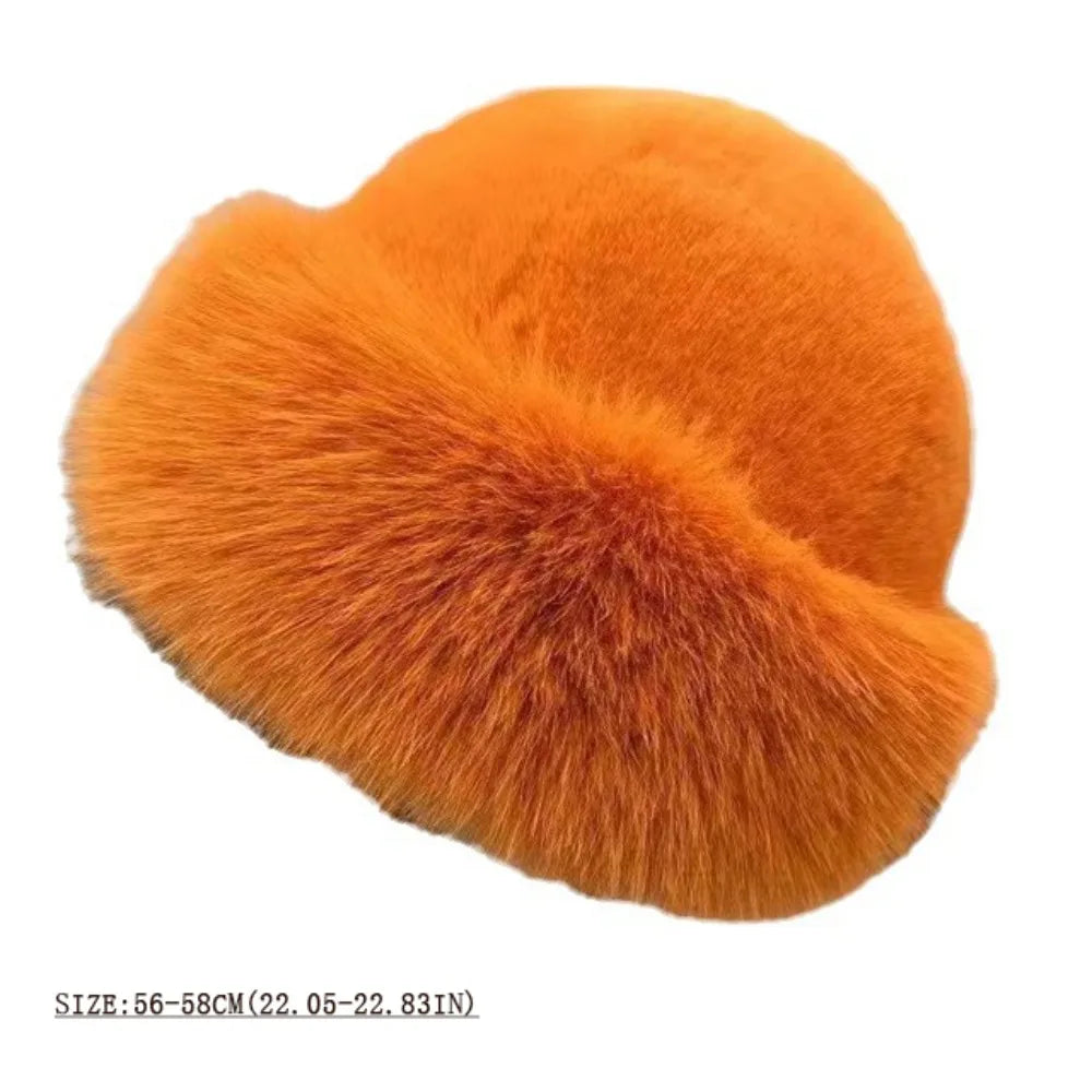 LAVERINE | Faux Fur Bucket Winter Hat