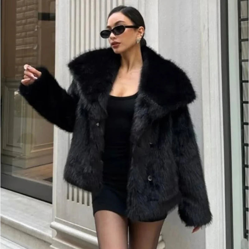 LAVERINE | Plush Faux Fur Jacket