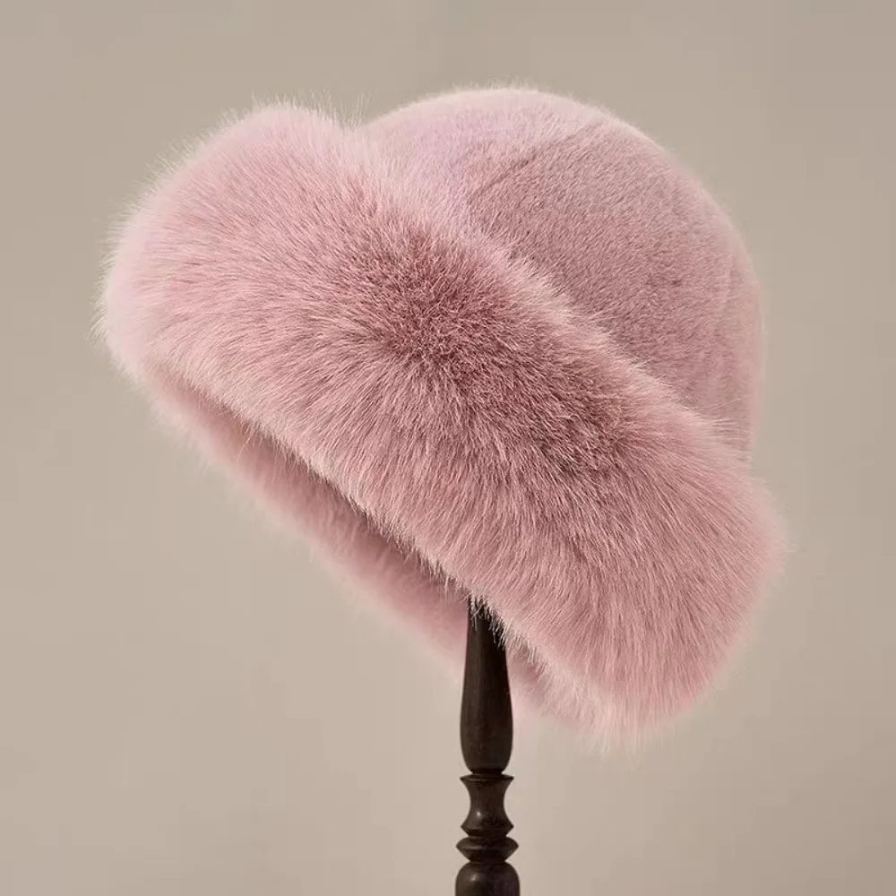 LAVERINE | Faux Fur Bucket Winter Hat