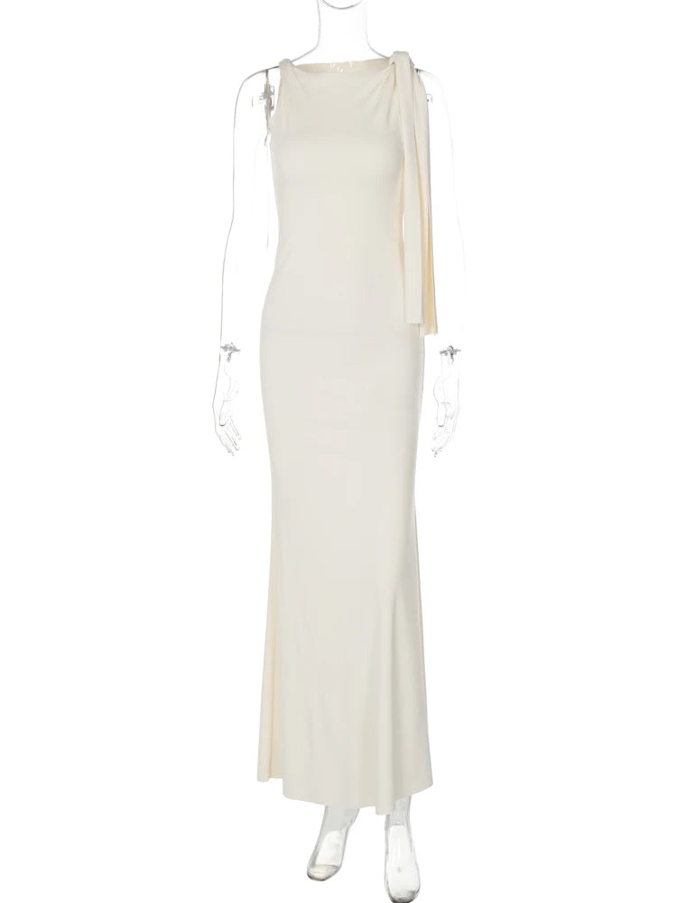 LAVERINE | Sleeveless O-Neck Bodycon Maxi Dress