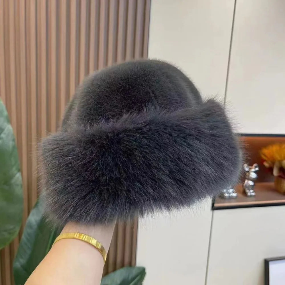 LAVERINE | Faux Fur Bucket Winter Hat