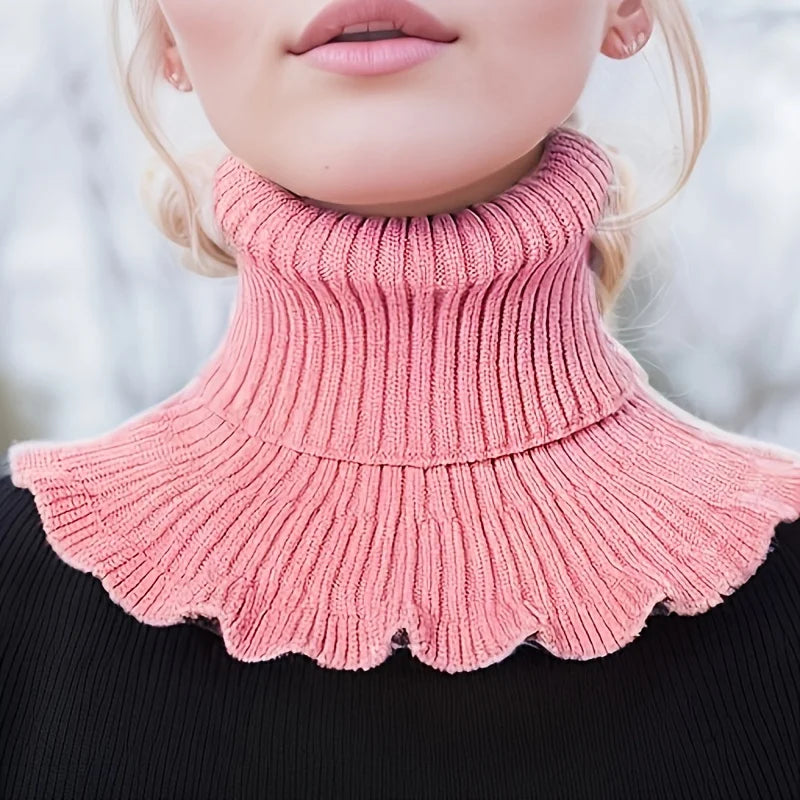 LAVERINE | Ruffled Knitted Neck Warmer