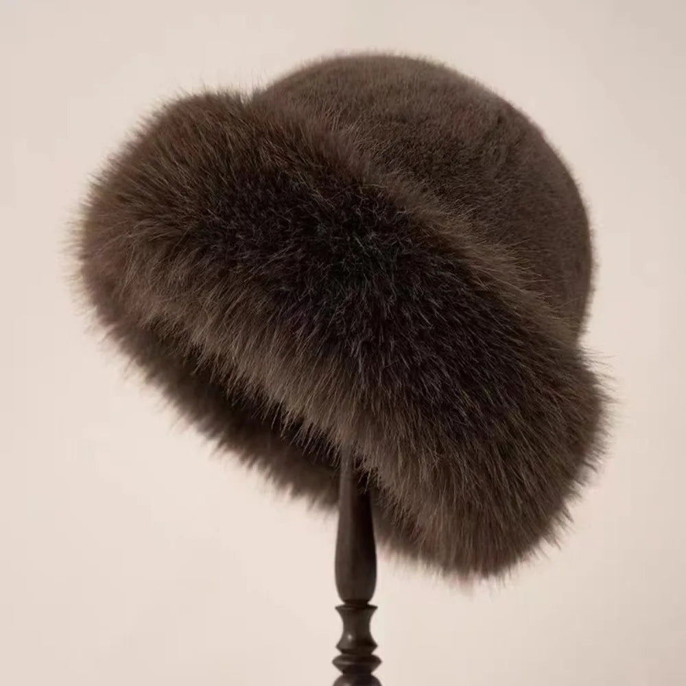 LAVERINE | Faux Fur Bucket Winter Hat