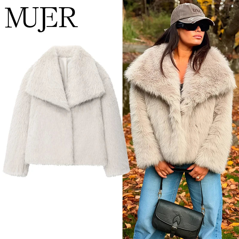 LAVERINE | Plush Faux Fur Jacket