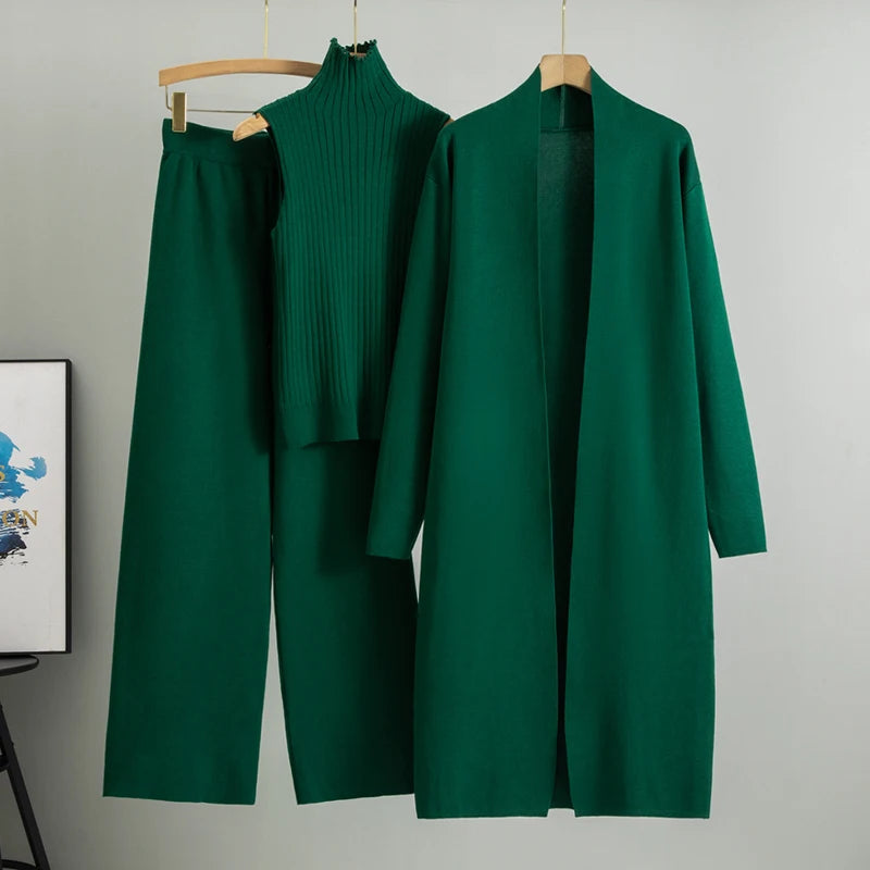 LAVERINE | 3-Piece Knitted Cardigan Set